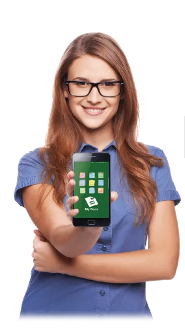 A student studying on a phone