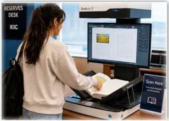 A student digitizing a chapter on a KIC system